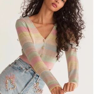 LoveShackFancy Asteria Striped Cardigan